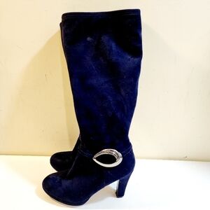 Impo Stretch Omara Navy Blue Textil Upper high heels boots size 8.5M